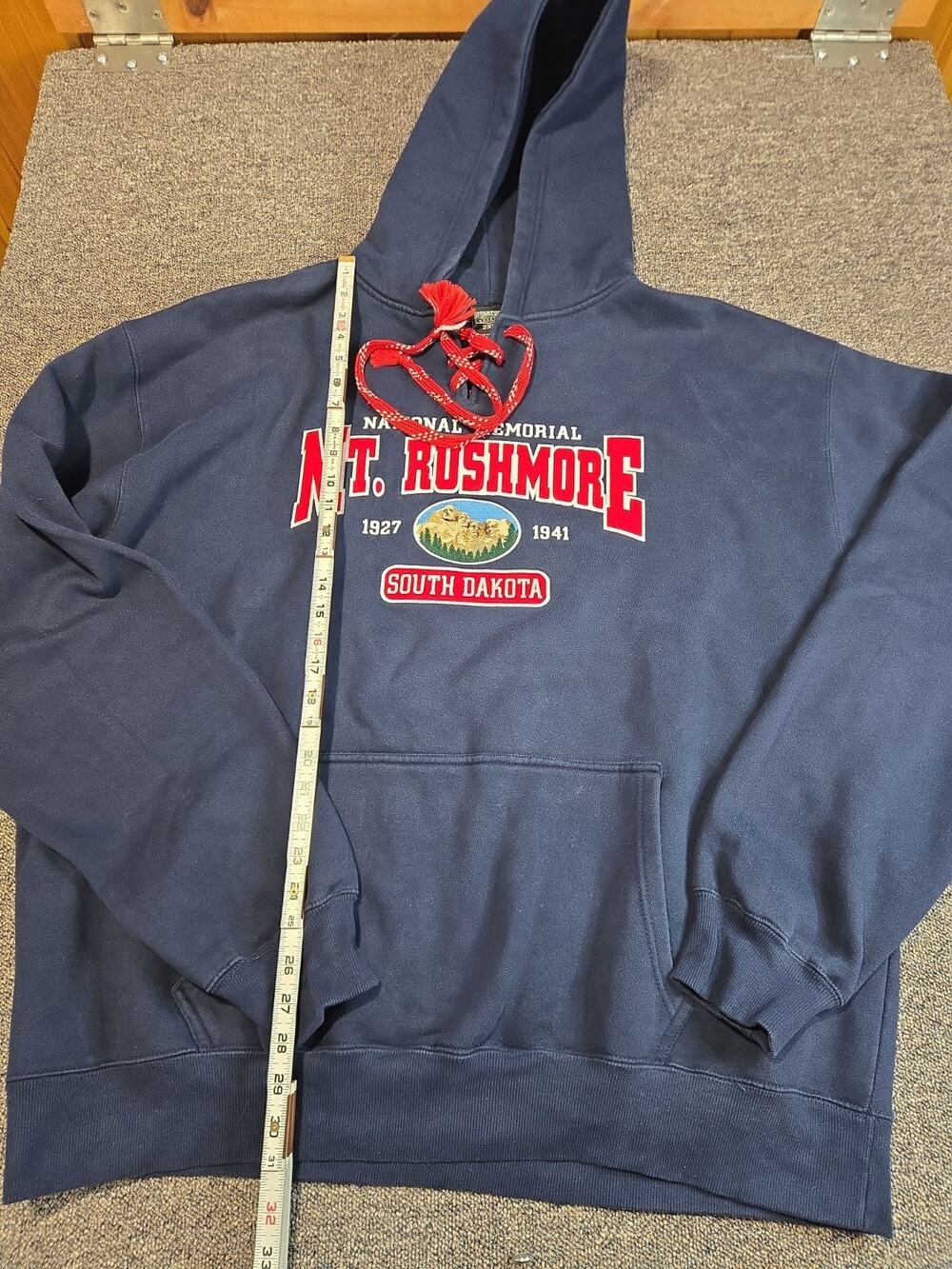 Signature Sportswear Mt. Rushmore National Memorial Hoodie Blue 2XL EUC